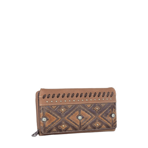 Montana West Aztec Embossed Studded Wallet - Montana West World