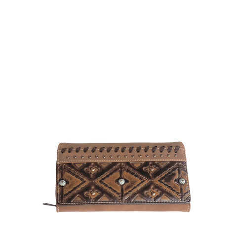 Montana West Aztec Embossed Studded Wallet - Montana West World