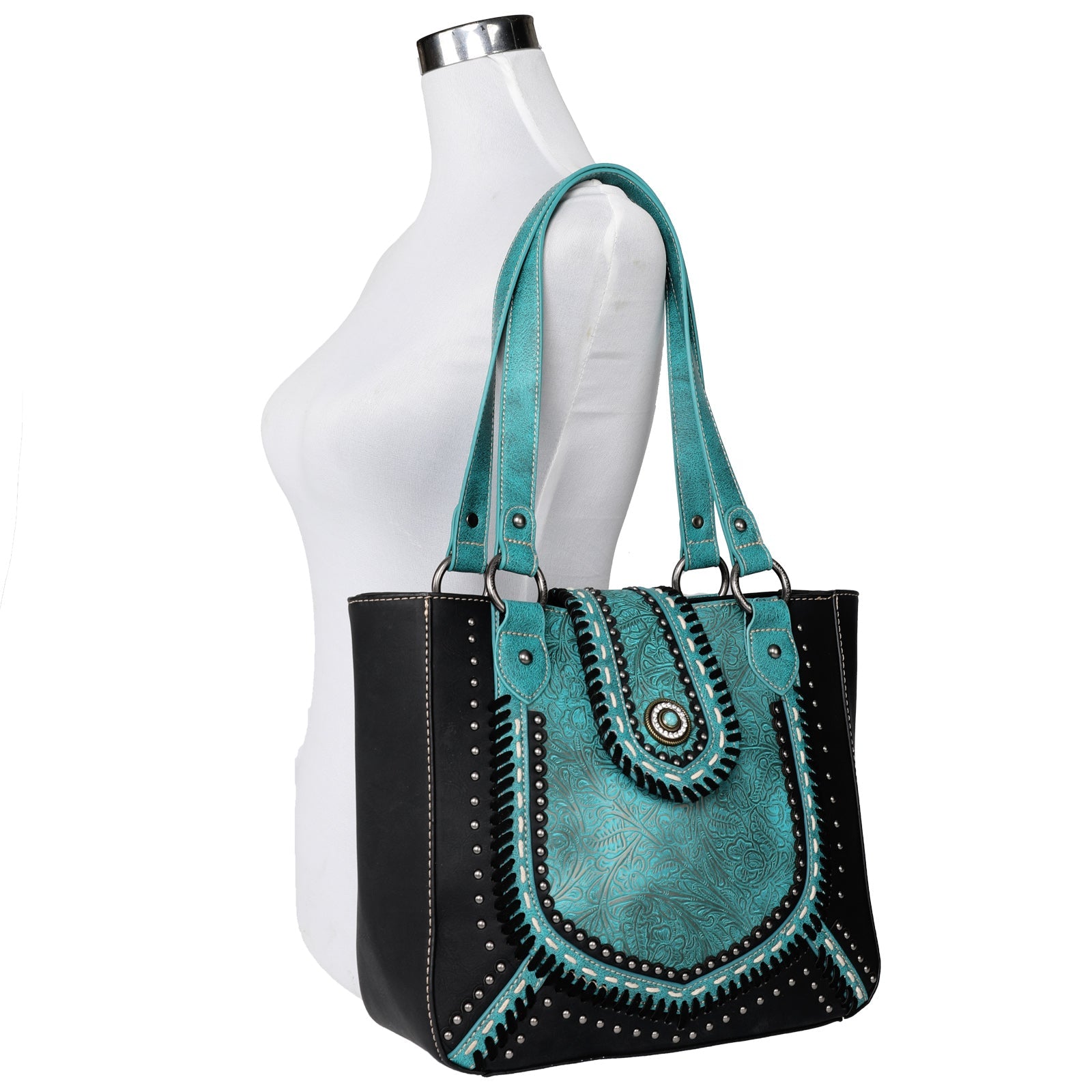 Montana West Vintage Floral Embossed Carry Tote - Montana West World
