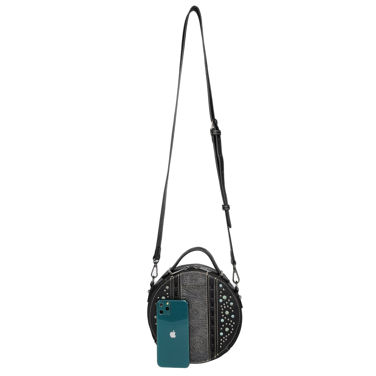 Montana West Vintage Floral Embossed Crossbody Circle Bag - Montana West World