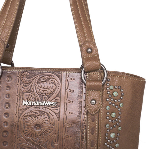 Montana West Floral Embossed Concealed Carry Tote - Montana West World