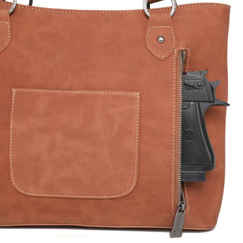 Trinity Ranch Hair On Cowhide Collection Concealed Carry Tote - Montana West World