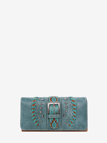 Montana West Whipstitch Aztec Buckle Wallet - Montana West World