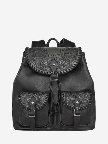 Montana West Floral Tooled Graphic Drawstring Backpack - Montana West World