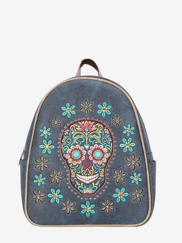 Montana West Embroidered Sugar Skull Collection Backpack - Montana West World