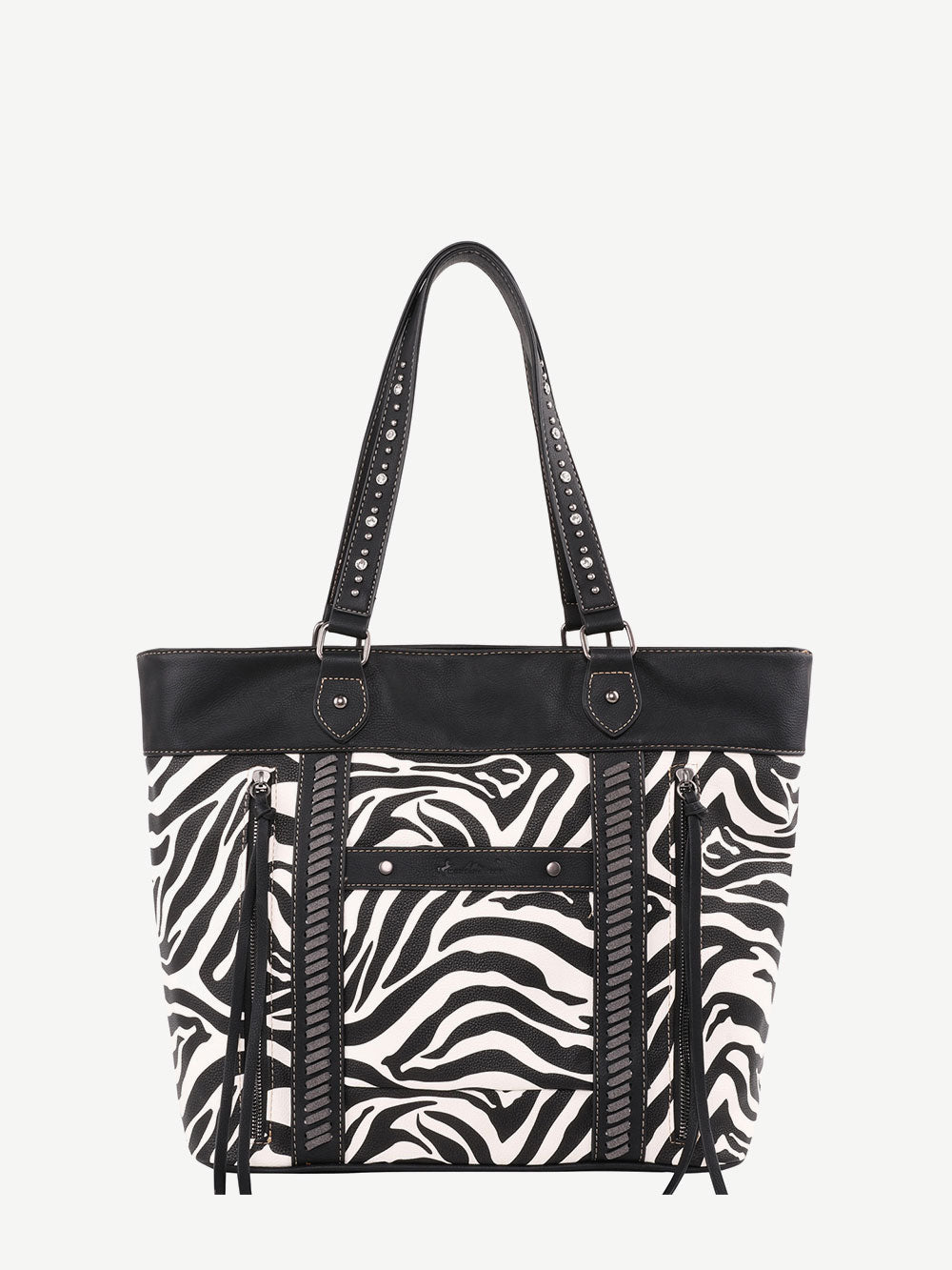 Montana West Animal Print Leather Tassel Concealed Carry Wide Tote - Montana West World