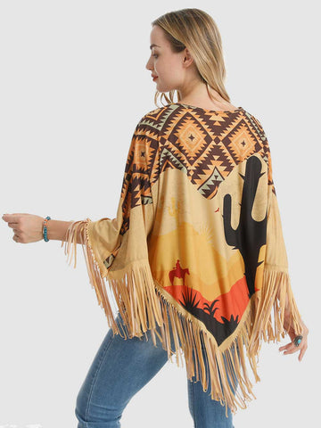 Montana West Aztec Cactus Collection Poncho - Montana West World