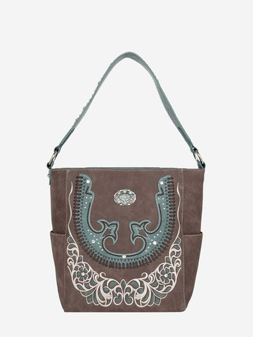 Montana West Cut-Out Turquoise Stone Concho Hobo Bag - Montana West World