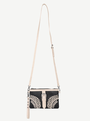 Montana West Cut-Out Floral Buckle Crossbody Clutch - Montana West World