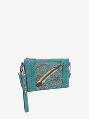 Montana West Cut-out Embroidered Feather Wristlet - Montana West World