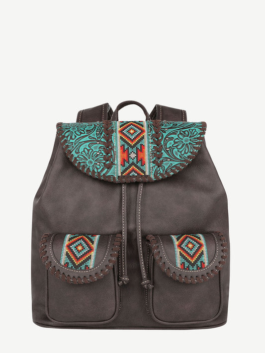 Montana West Vintage Floral Embroidered Aztec Backpack - Montana West World