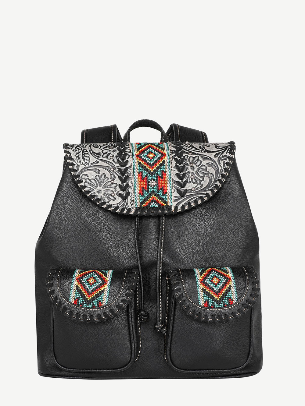 Montana West Vintage Floral Embroidered Aztec Backpack - Montana West World