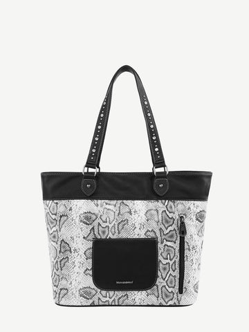 Montana West Animal Print Leather Tassel Concealed Carry Wide Tote - Montana West World