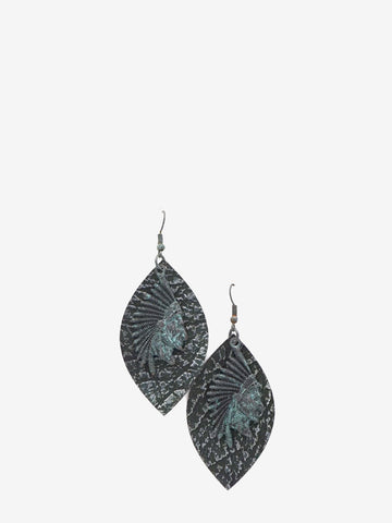 Montana West Leaf Shape Indian Head Earrings - Montana West World