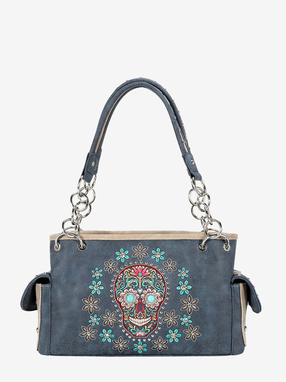 Montana West Embroidered Sugar Skull Concealed Carry Satchel - Montana West World