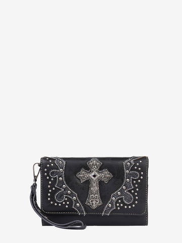 Montana West Spiritual Floral Embossed Crossbody Wallet - Montana West World