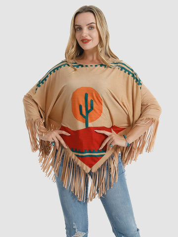 Montana West Cactus Fringe Poncho - Montana West World