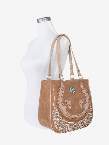 Montana West Cut-out Turquoise Stone Concho Tote Bag - Montana West World