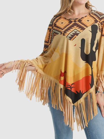 Montana West Aztec Cactus Collection Poncho - Montana West World