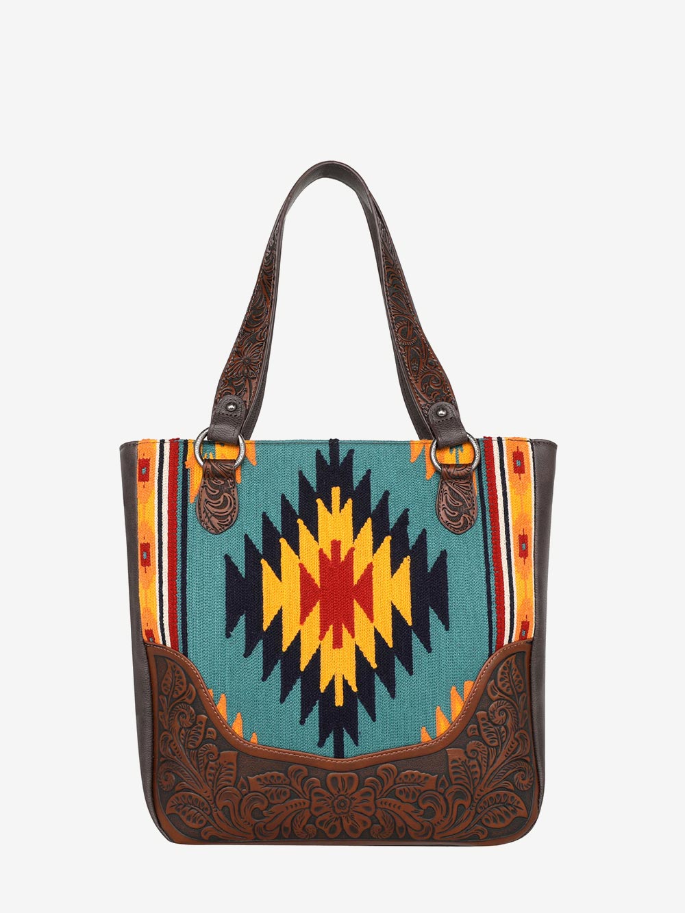 Montana West Vintage Floral Aztec Tapestry Concealed Carry Oversized Tote - Montana West World