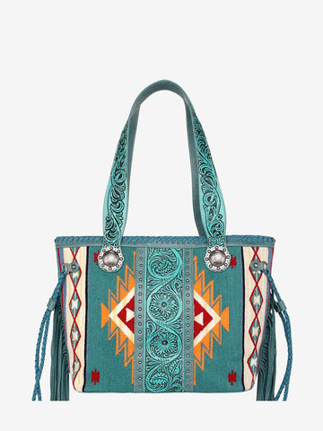 Montana West Aztec Tapestry Floral Embossed Concealed Carry Tote - Montana West World