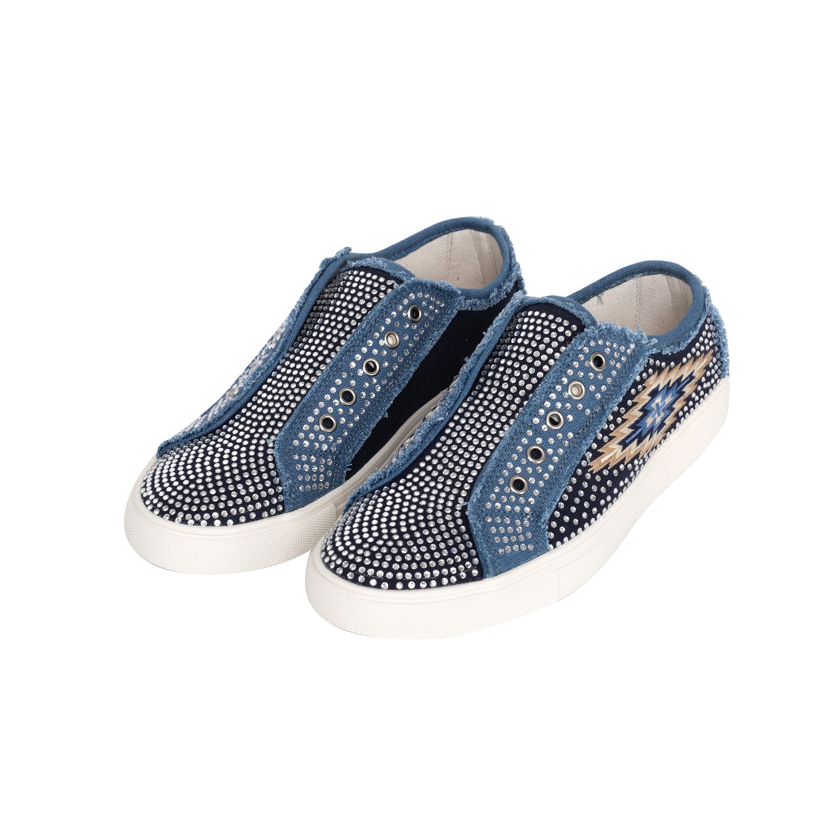 Montana West Embroidered Aztec Bling Canvas Shoes - Montana West World