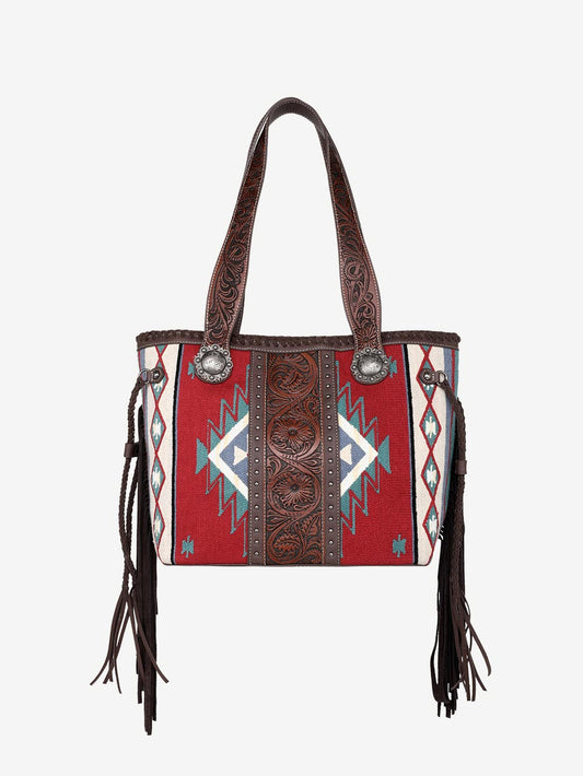 Montana West Aztec Tapestry Floral Embossed Concealed Carry Tote - Montana West World