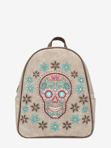 Montana West Embroidered Sugar Skull Collection Backpack - Montana West World