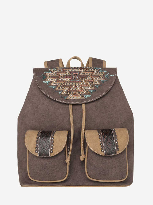Montana West Cut-out Aztec Studs Drawstring Backpack - Montana West World