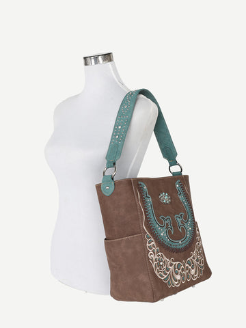 Montana West Cut-Out Turquoise Stone Concho Hobo Bag - Montana West World