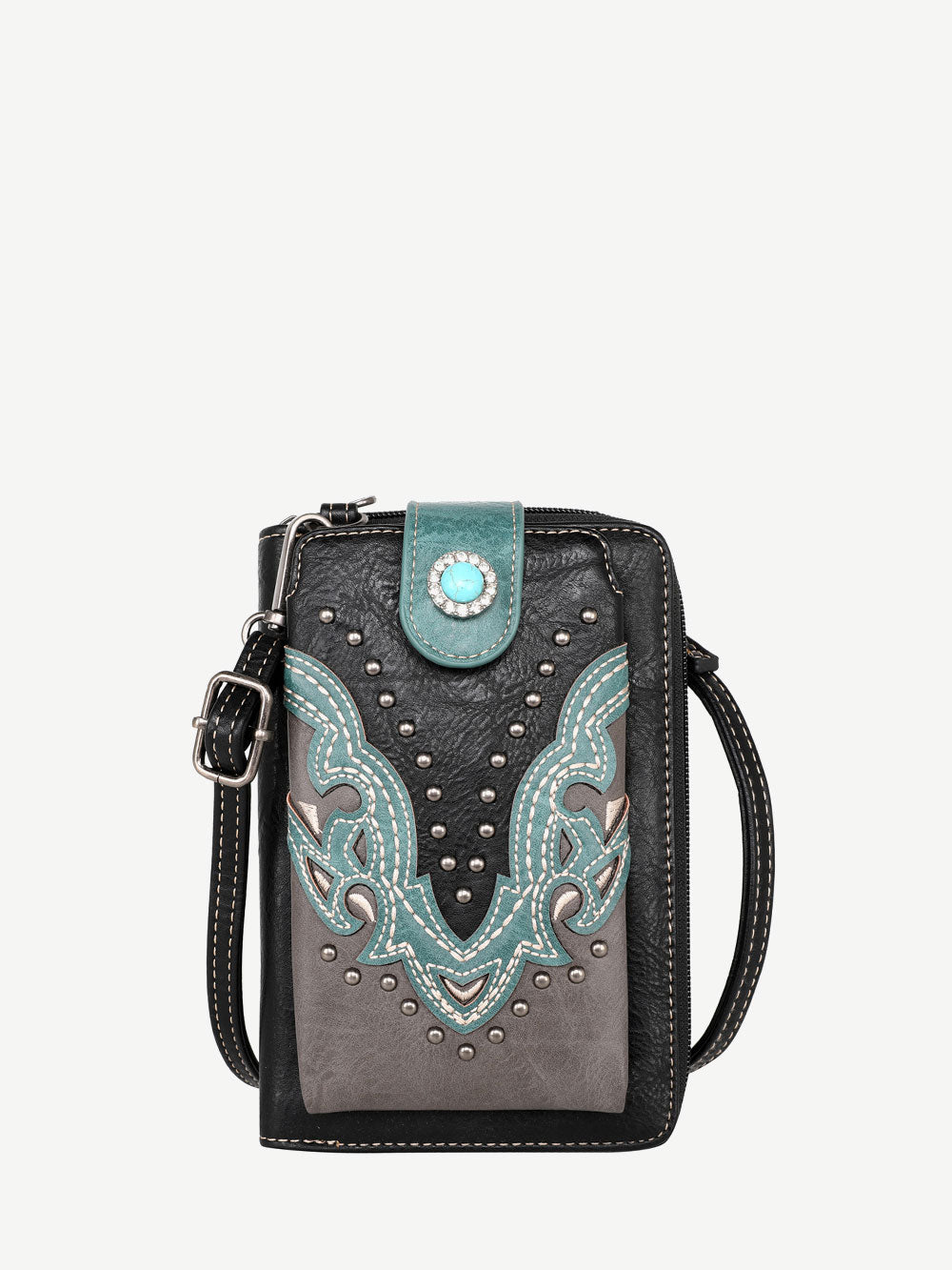 Montana West Laser Cut-out Buckle Crossbody Phone Wallet - Montana West World