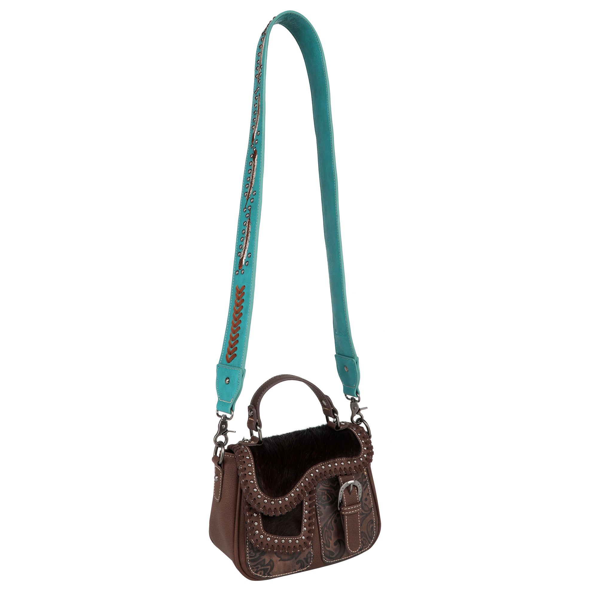 Montana West Western Embroidered Feather Crossbody Shoulder Strap - Montana West World
