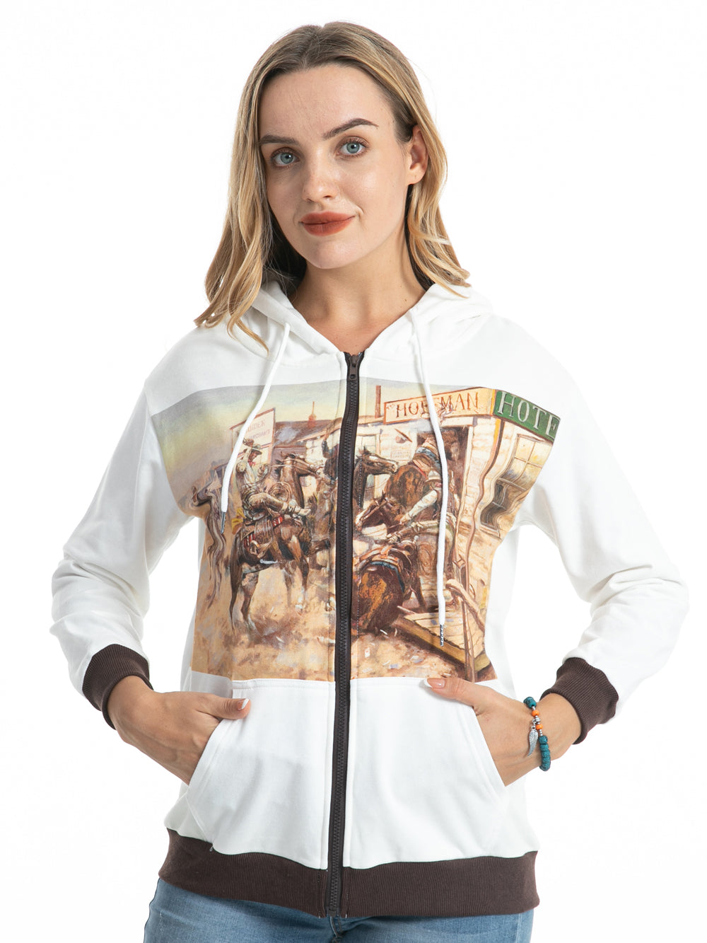 Western zip up hoodies Clearance