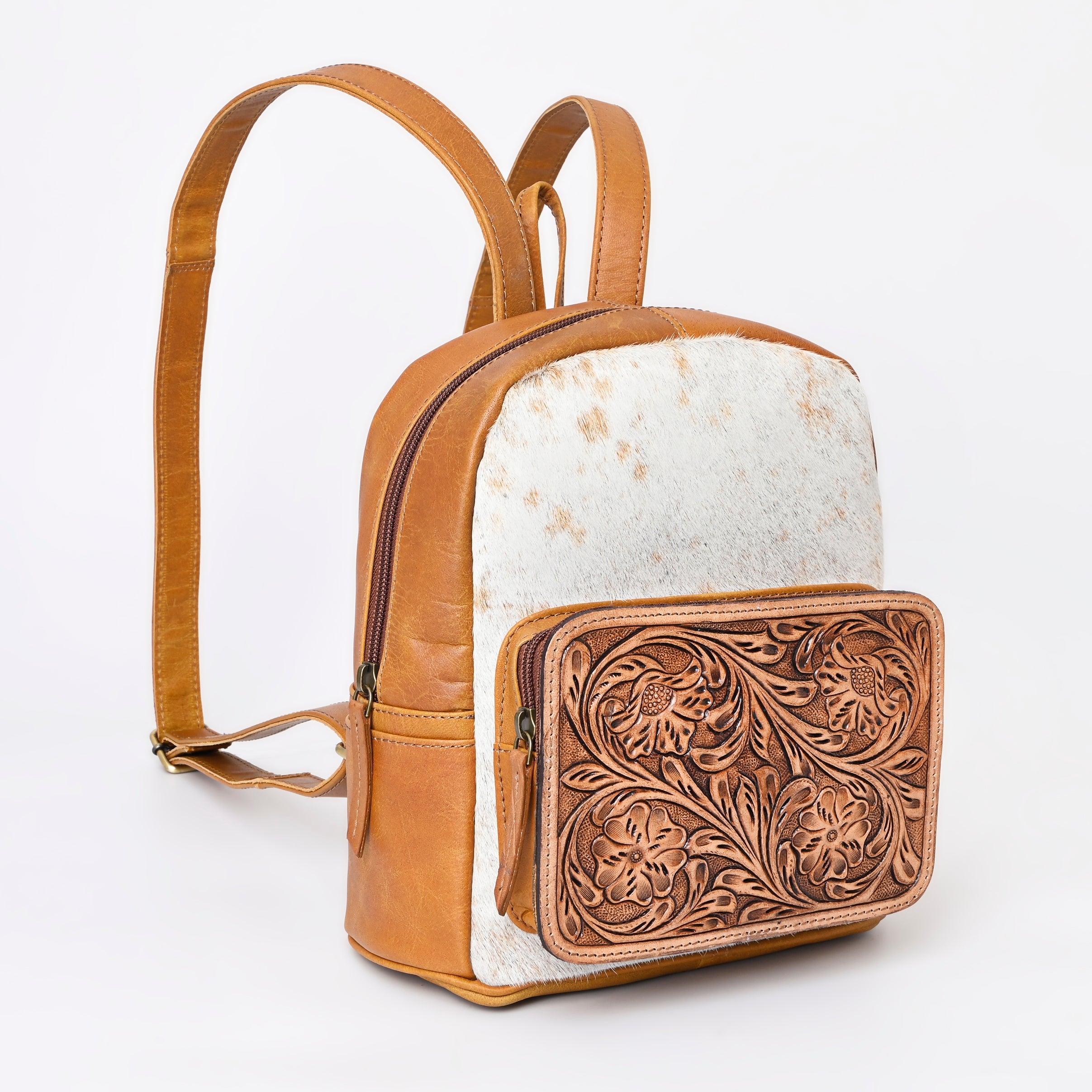 Montana West Genuine Hair On Cowhide Leather Tooled Floral Backpack - Montana West World
