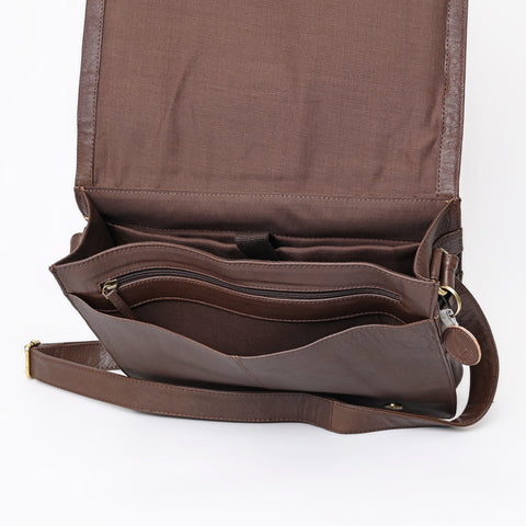 Montana West Genuine Oil Calf Leather Laptop Messenger Bag - Montana West World