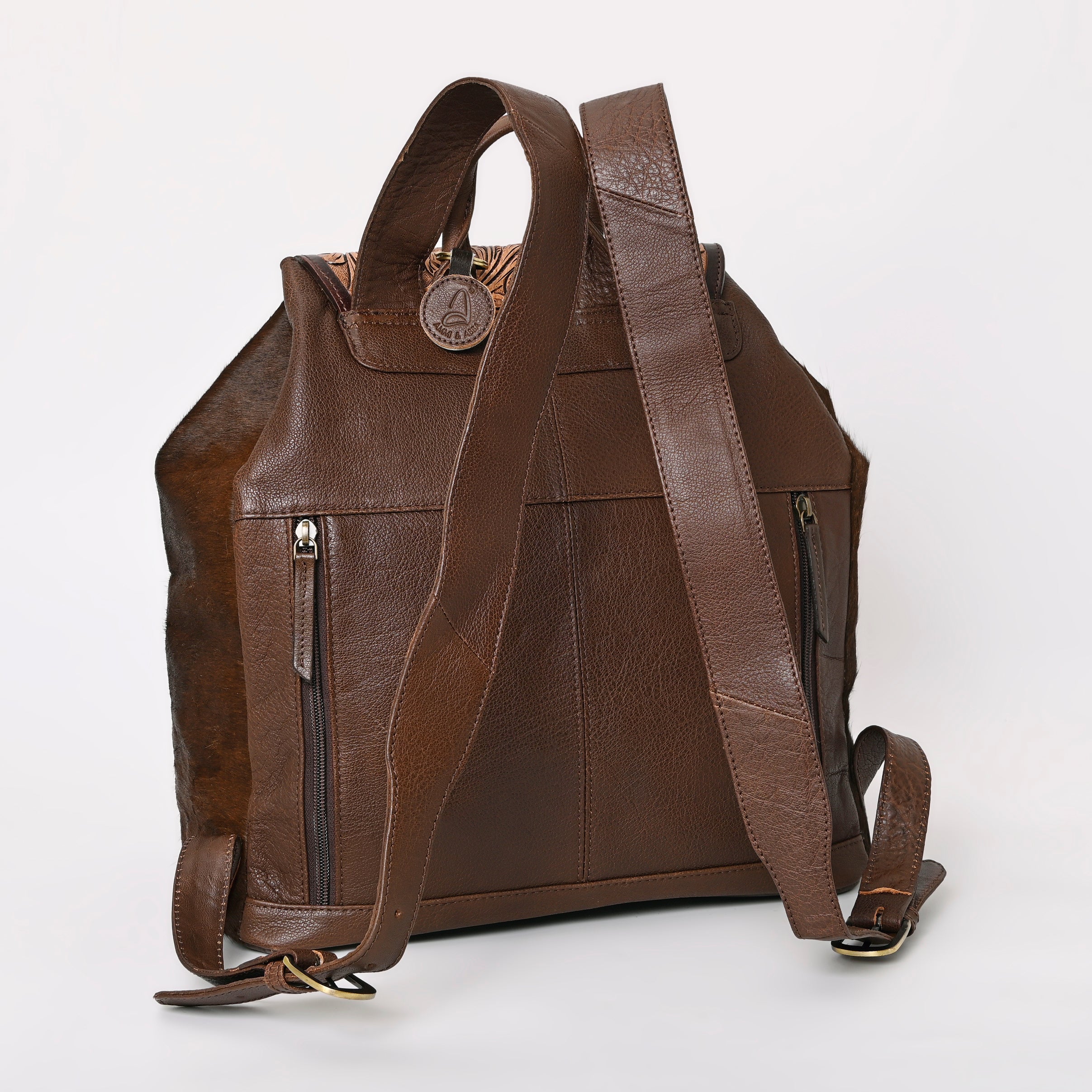Montana West Genuine Leather Hand Tooled Hair On Cowhide Backpack - Montana West World