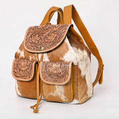Montana West Genuine Leather Hand Tooled Hair On Cowhide Backpack - Montana West World