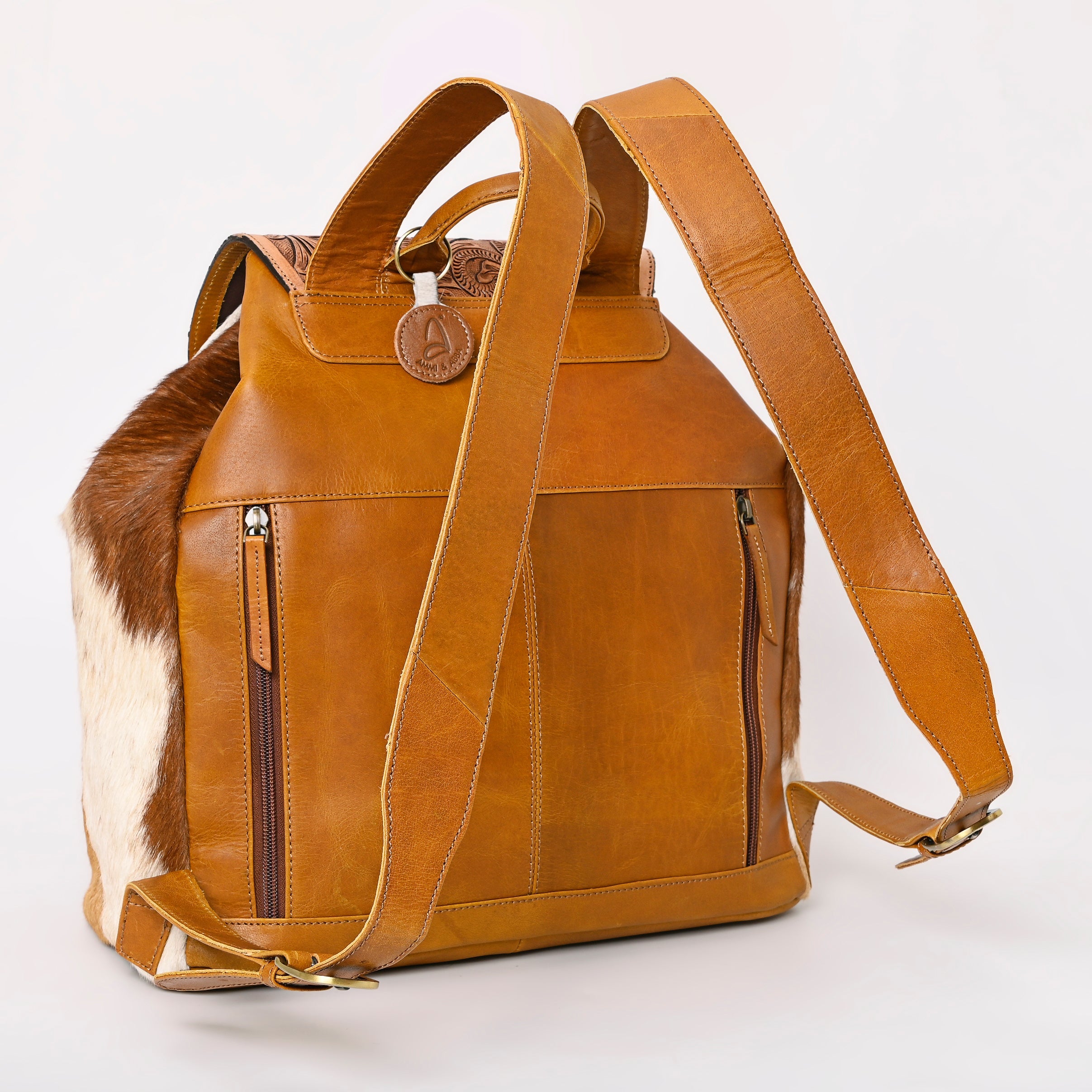 Montana West Genuine Leather Hand Tooled Hair On Cowhide Backpack - Montana West World