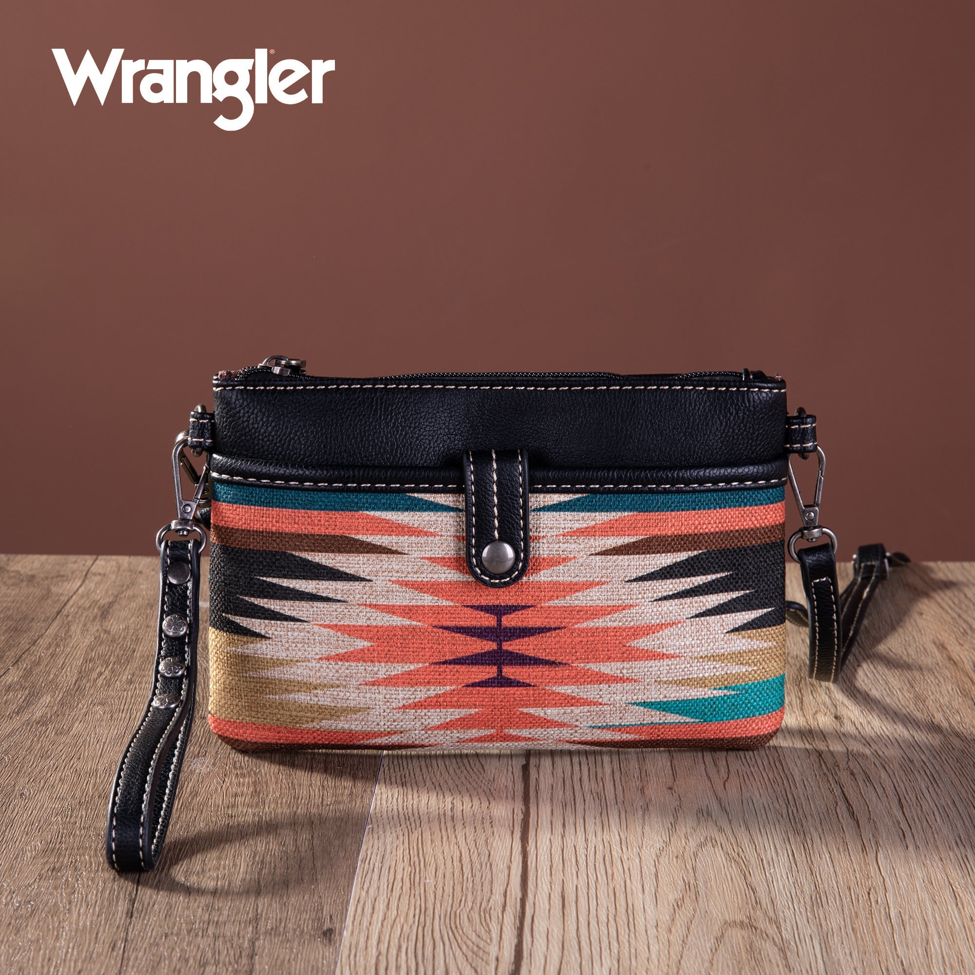 Wrangler Aztec Print Crossbody Clutch - Montana West World