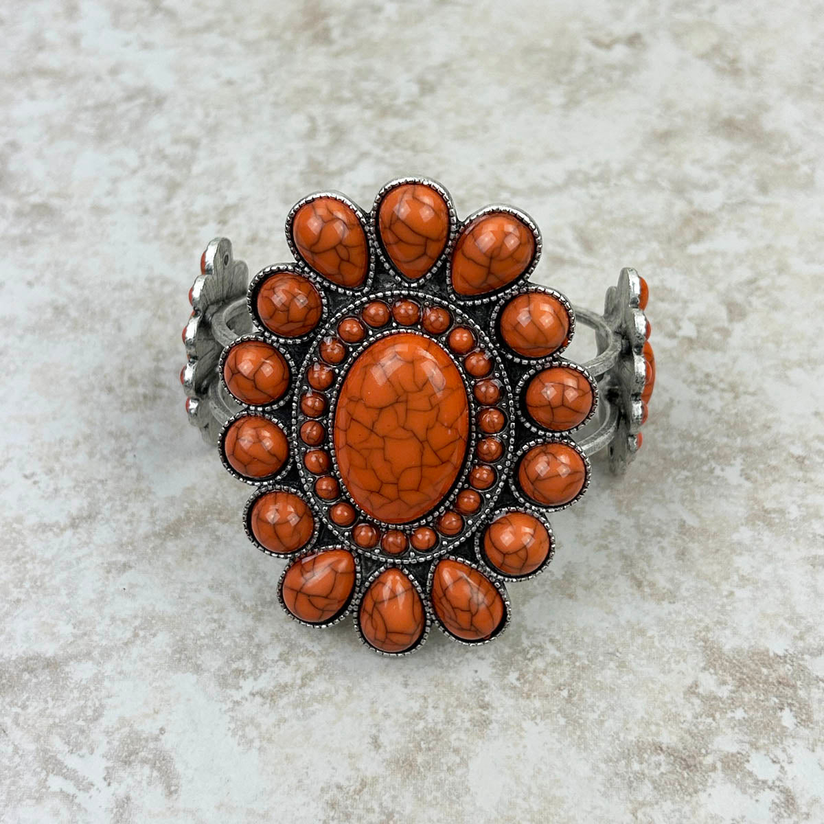 Natural Stone Concho Cuff Bracelet - Montana West World