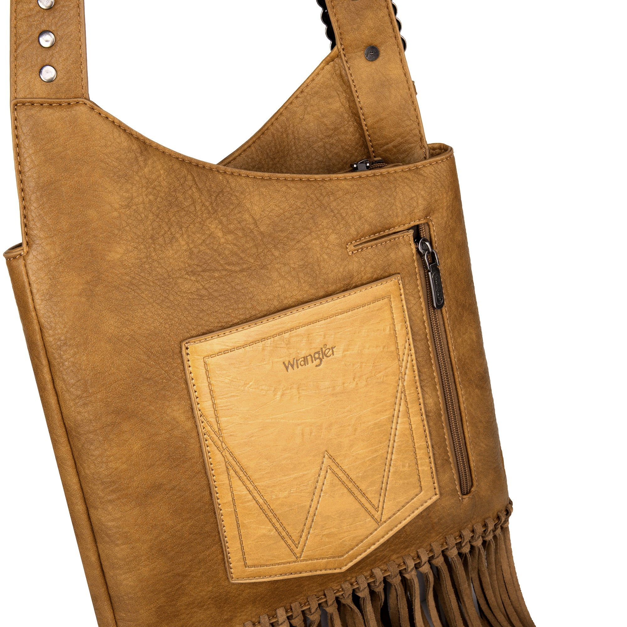 Wrangler Turquoise Stone Concho Fringe Hobo - Montana West World