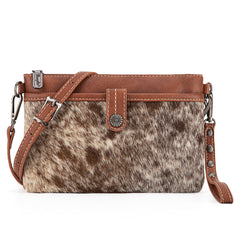 Wrangler Genuine Hair-On Cowhide Crossbody Clutch - Montana West World