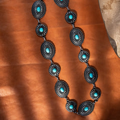 Rustic Couture Western Stone Concho Link Chain Belt - Montana West World