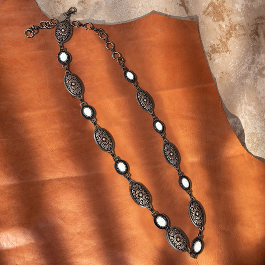 Rustic Couture Western Southwestern Medallion Concho Link Chain Belt - Montana West World