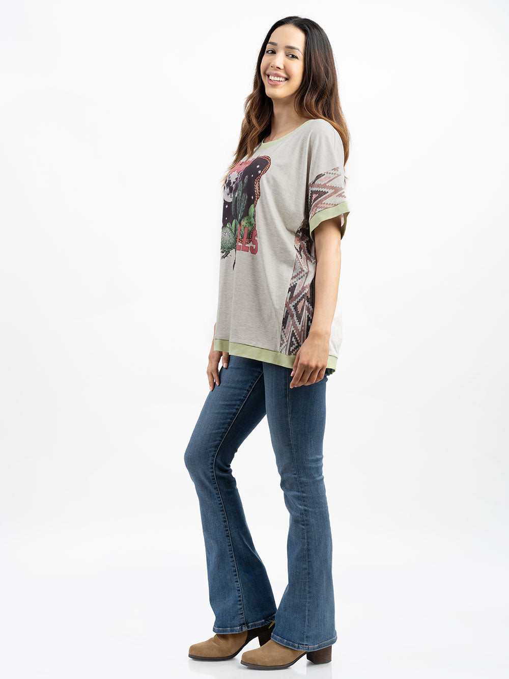 Delila Women Washed ARMADILLO HHLS Graphic Tee - Montana West World