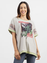 Delila Women Washed ARMADILLO HHLS Graphic Tee - Montana West World