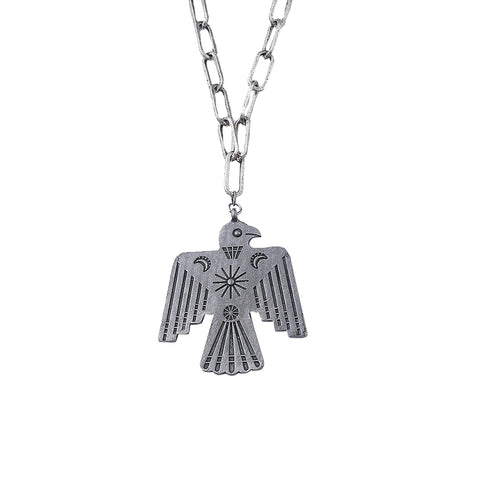 Montana West Silver Thunderbird Pendant Necklace - Montana West World