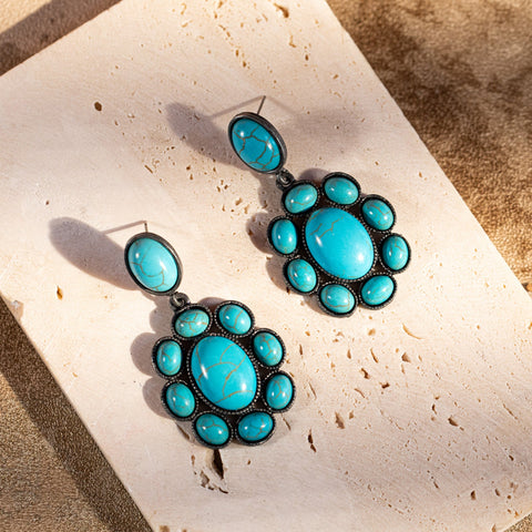 Rustic Couture Bohemian Oval Concho Earrings - Montana West World