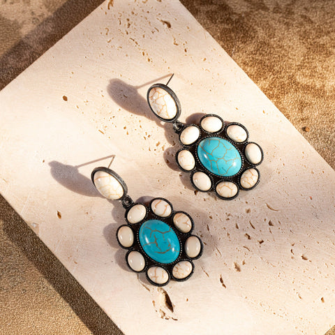 Rustic Couture Bohemian Oval Concho Earrings - Montana West World