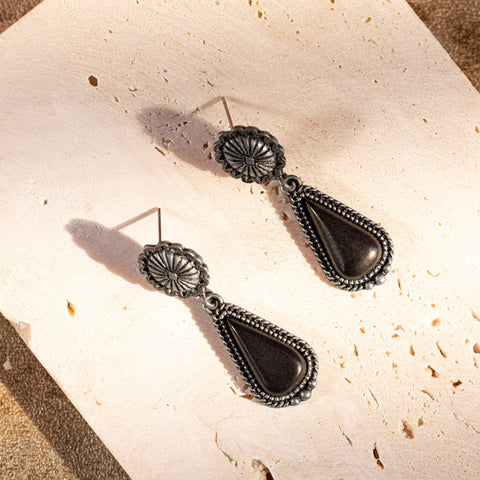 Rustic Couture Bohemian Natural Stone Tear Drop Earrings - Montana West World